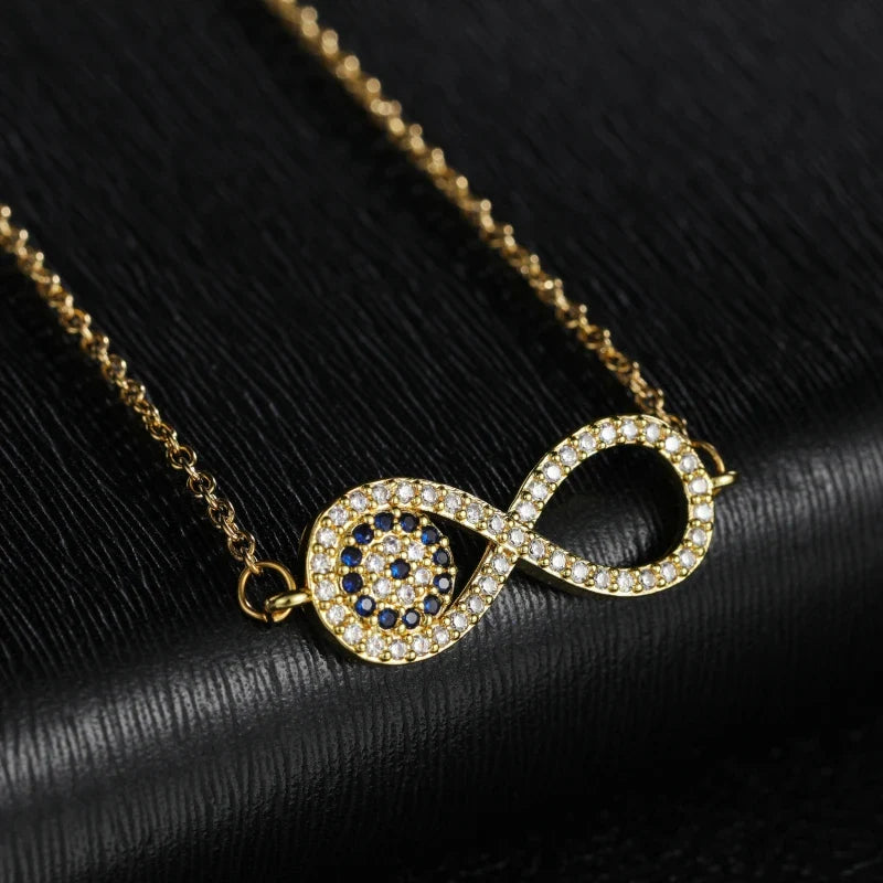 Infinity Symbol Zircon Pendant Necklace
