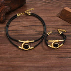 Geometric Gold Pendant Necklace and Bracelet