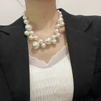 Imposing Pendant Necklace with Large Pearls