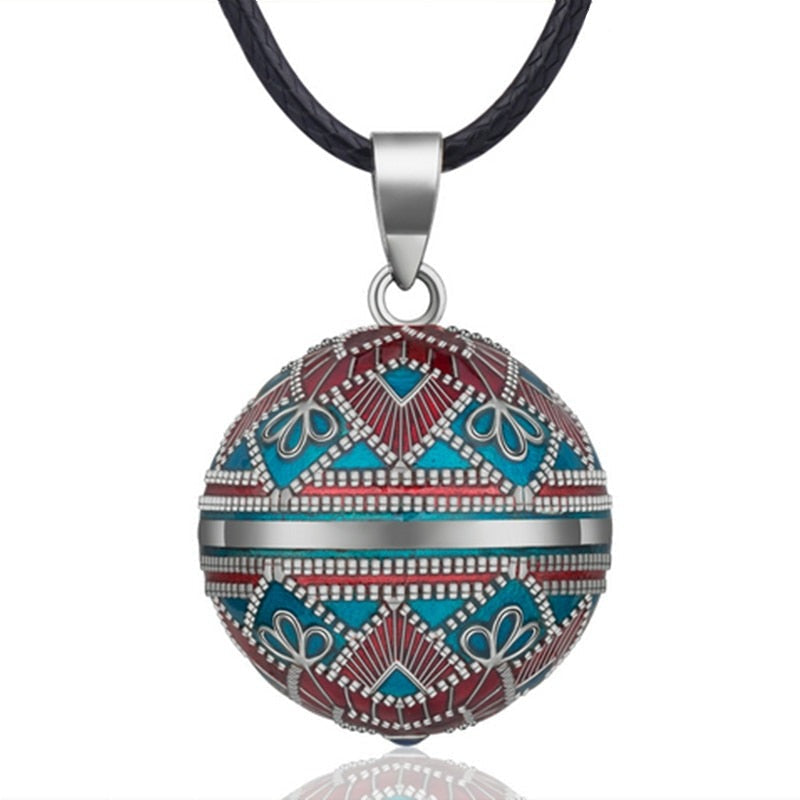 Mexican Sky Blue Pregnancy Bola Maternity Pendant Necklace