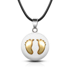 Pregnant Woman Pendant Necklace Pregnancy Bola Gold Feet