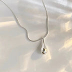 Fine Teardrop Silver Pendant Necklace