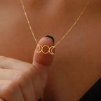 Women's Triple Moon Wiccan Witchcraft Pendant Necklace