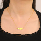 Fine Feather Pendant Necklace gold style b