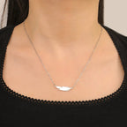 Fine Feather Pendant Necklace silver style b