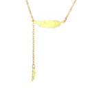 Fine Feather Pendant Necklace gold style a