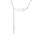 Fine Feather Pendant Necklace silver style a