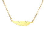 Fine Feather Pendant Necklace gold style b