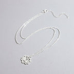 Women's Lotus Flower Pendant Necklace silver