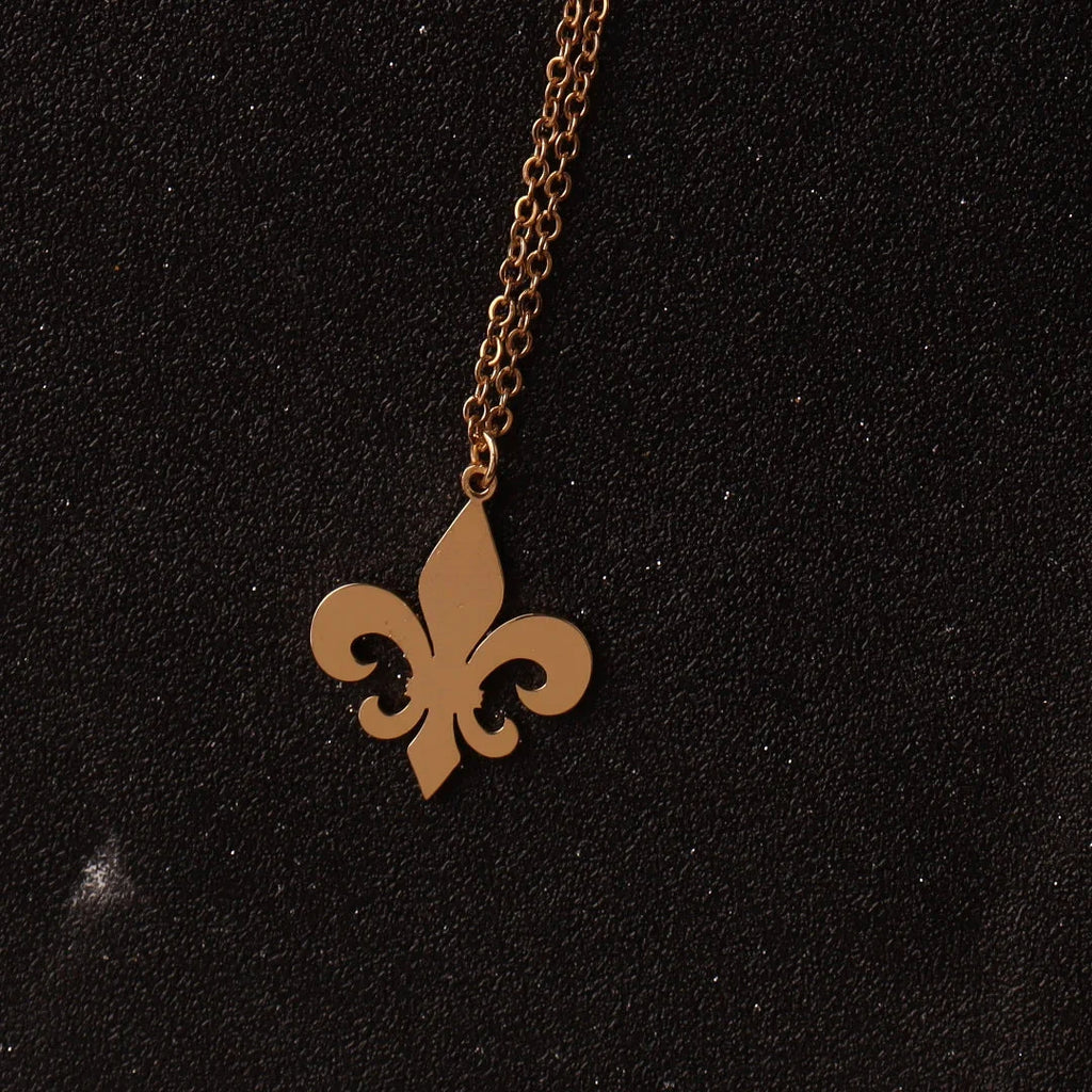 Rose Gold Fleur-de-Lis Necklace & Pendant
