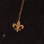 Rose Gold Fleur-de-Lis Necklace & Pendant