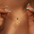 Lily Flower Necklace & Pendant Gold Chain & Medallion