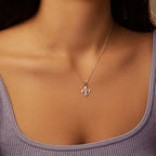 Lily Flower Necklace & Pendant Silver Chain & Medallion