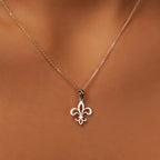 Lily Flower Necklace & Pendant Silver Chain & Medallion