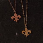 Gold Fleur-de-Lis Necklace & Pendant 