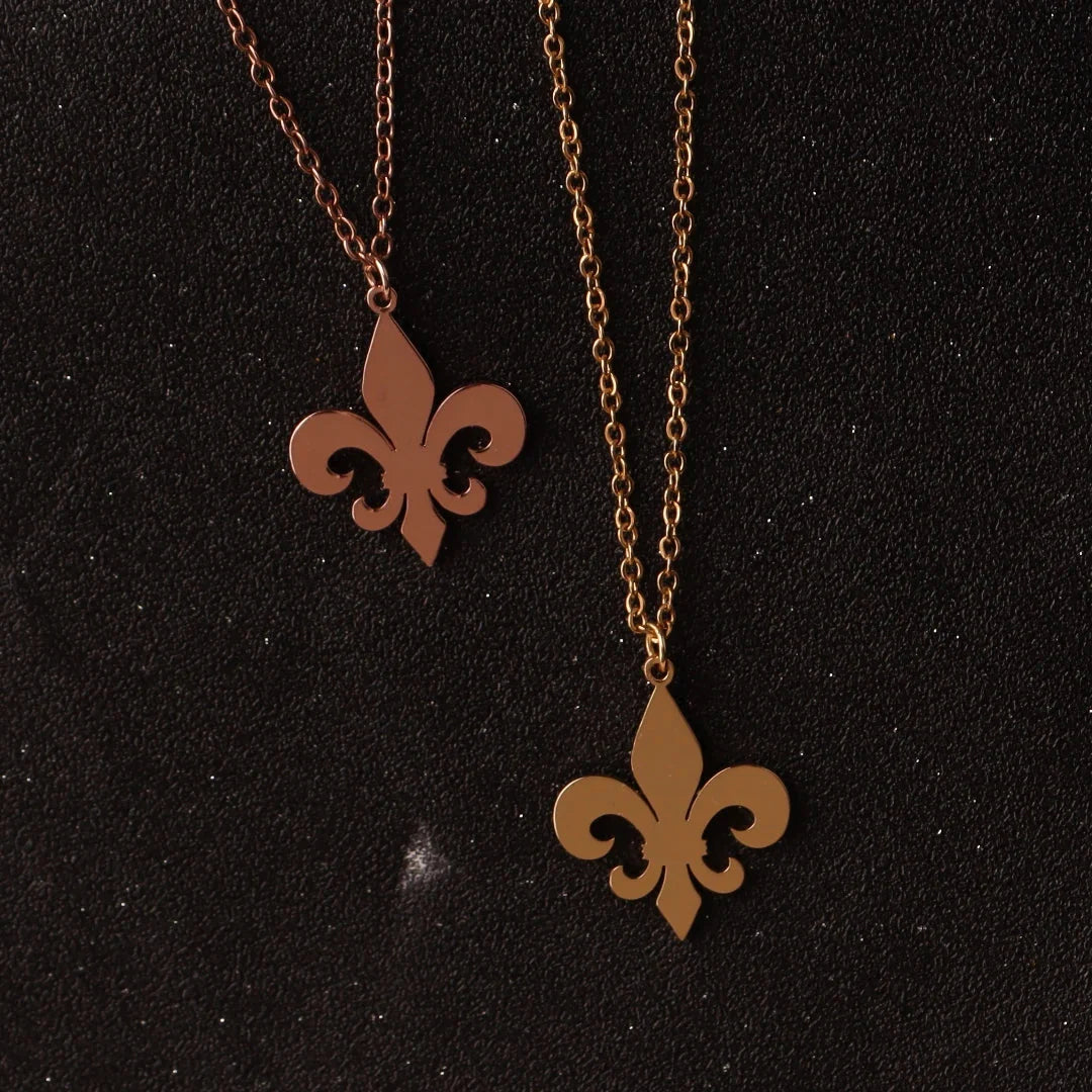 Gold Fleur-de-Lis Necklace & Pendant 