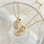 Flower Zodiac Sign Pendant Necklace