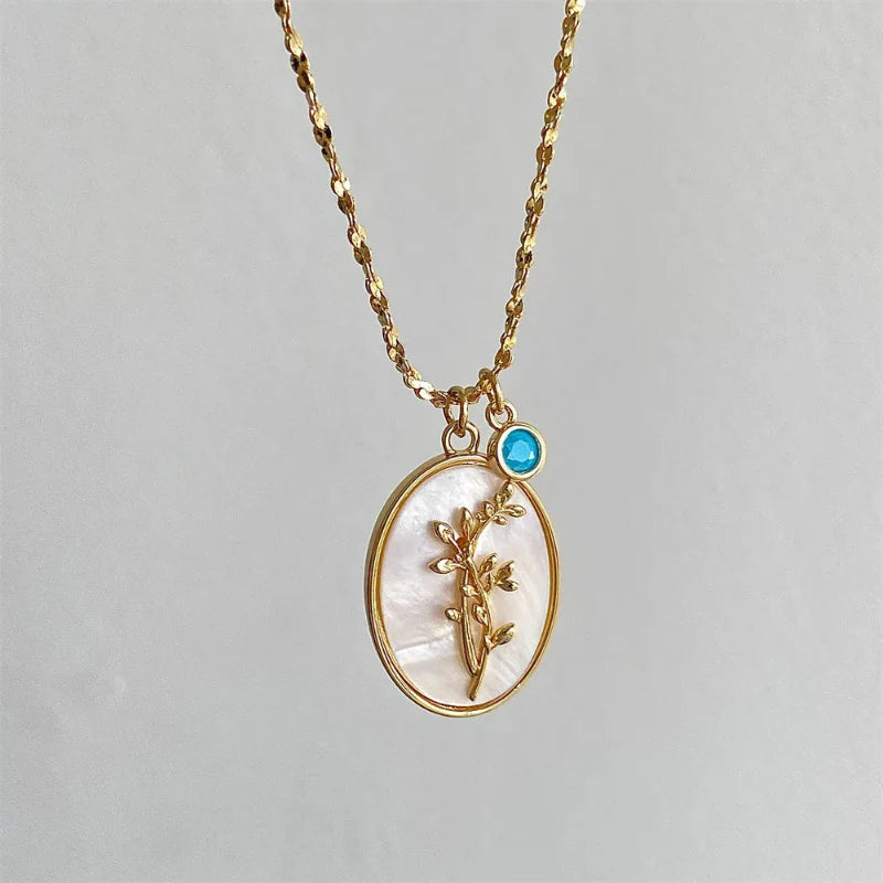 Flower Zodiac Sign Pendant Necklace