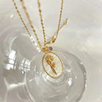 Flower Zodiac Sign Pendant Necklace