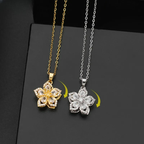 Anti-Stress Rotating Flower Pendant Necklace gold