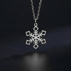 Winter Snowflake Pendant Necklace Silver
