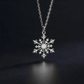 Snowflake Winter Pendant Necklace Silver