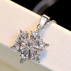 Winter Snowflake Pendant Necklace for Women in Silver