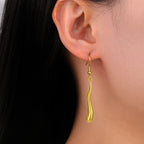 Asymmetrical Water Drop Pendant Necklace Gold