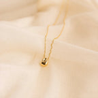 Water Drop Pendant Necklace with Zircon Pearl in gold
