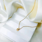 Water Drop Pendant Necklace with Zircon Pearl in gold
