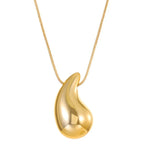 Large Water Drop Pendant Necklace gold