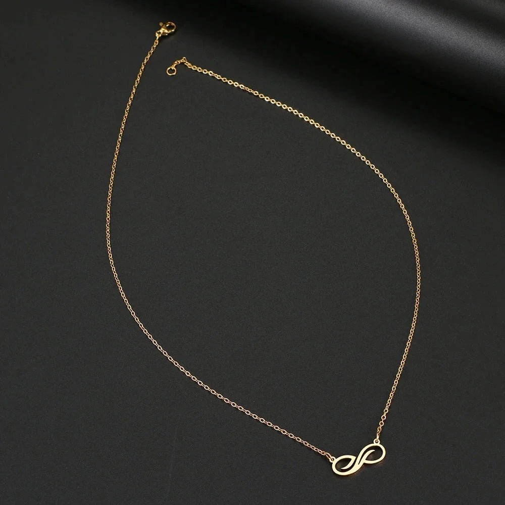 Gold Infinity Pendant Necklace for Women gold