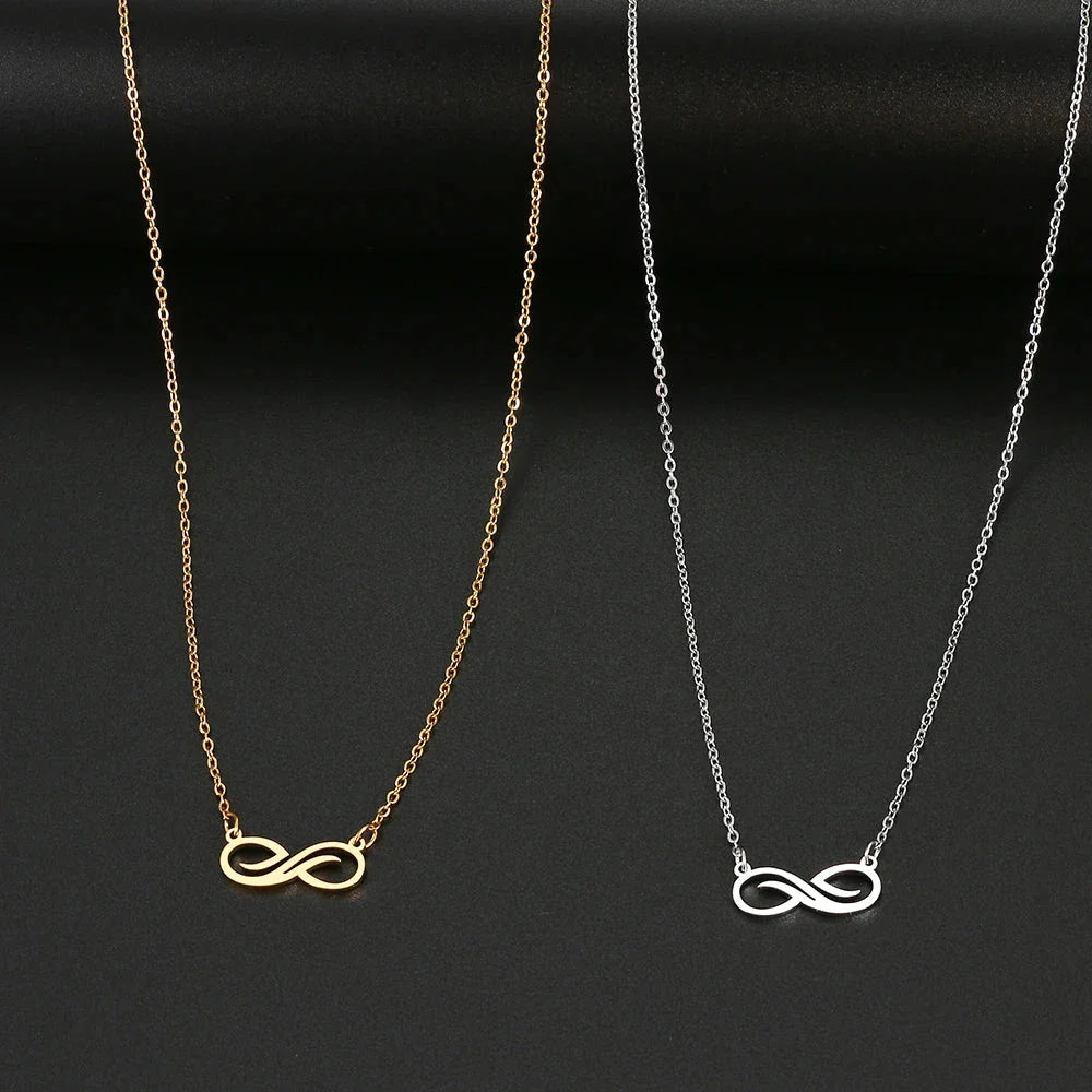 Gold Infinity Pendant Necklace for Women silver
