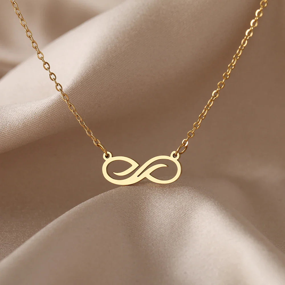Gold Infinity Pendant Necklace for Women gold