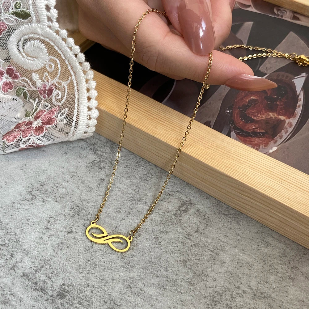 Gold Infinity Pendant Necklace for Women gold