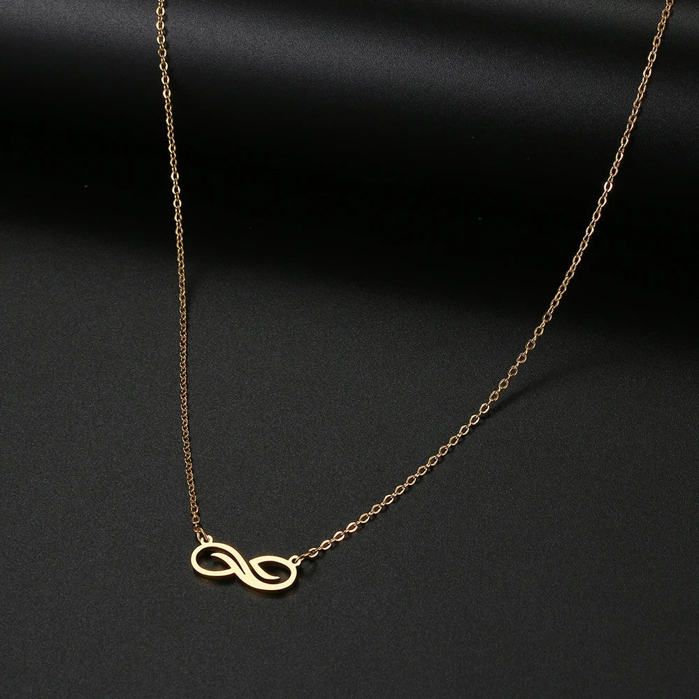 Gold Infinity Pendant Necklace for Women gold
