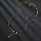 Infinity and Heart Pendant Necklace Gold