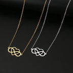 Infinity and Heart Pendant Necklace for Women Silver