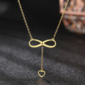 Infinity and Heart Pendant Necklace Gold