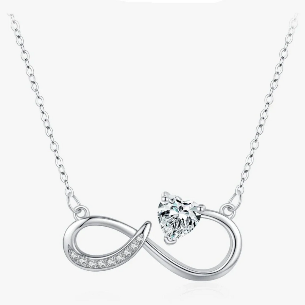 Infinity and Lion Zircon Pendant Necklace