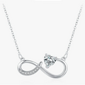 Infinity and Lion Zircon Pendant Necklace