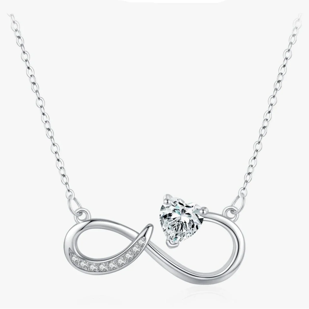 Infinity and Lion Zircon Pendant Necklace