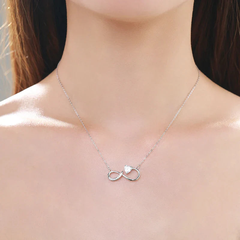 Infinity and Lion Zircon Pendant Necklace