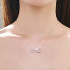 Infinity and Lion Zircon Pendant Necklace