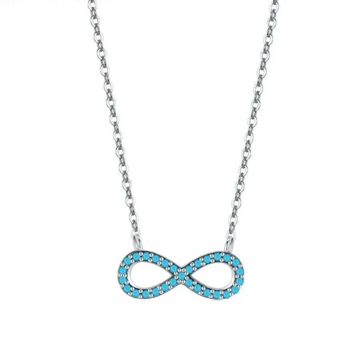 Infinity Turquoise Pendant Necklace