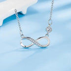Infinity Zircon Pendant Necklace for Women in Silver