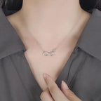 Infinity Zircon Pendant Necklace for Women in Silver