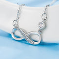 Infinity Zircon Pendant Necklace for Women in Silver