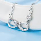 Infinity Zircon Pendant Necklace for Women in Silver