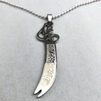 Muslim Islamic Pendant Necklace Ali Zulfikar Simple Sword